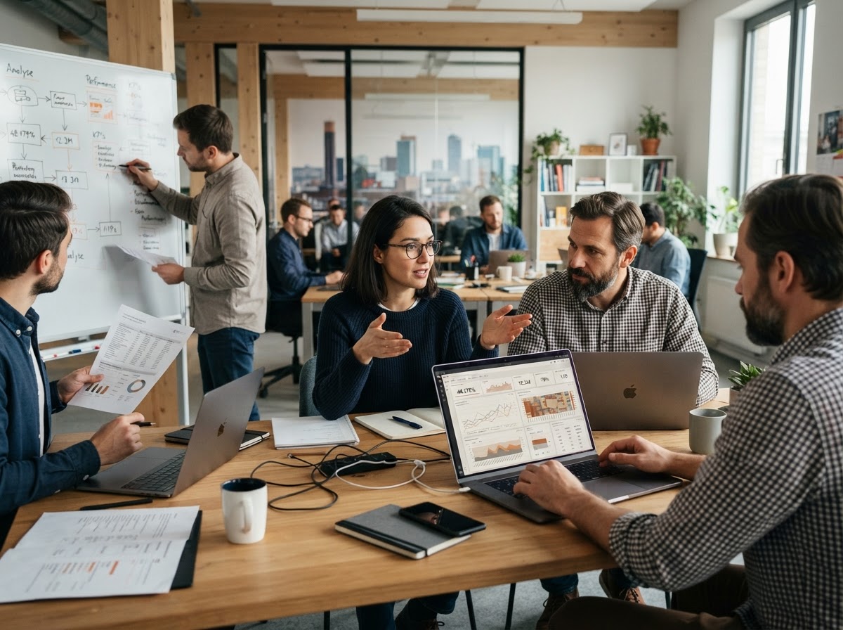 Kunewerk AI Team bei der Entwicklung der Analyse- und Entscheidungsmodelle